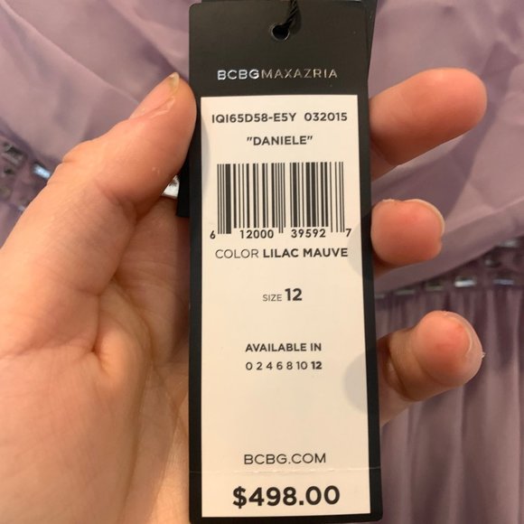 Never Been Worn BCBG One-Sleeve Long Dress in Lilac Mauve (tags still on) - Picture 3 of 4
